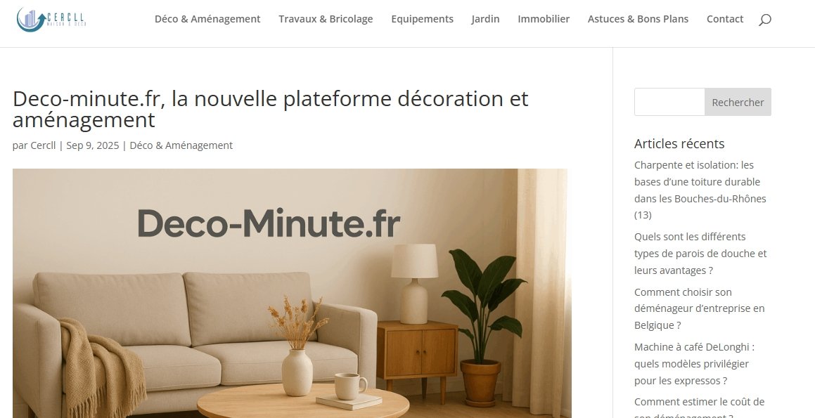 copie d'écran page d'accueil du site Deco-minute.fr