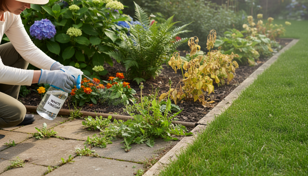 découvrez si utiliser du vinaigre blanc pour désherber est une solution efficace ou une erreur à éviter pour votre jardin.