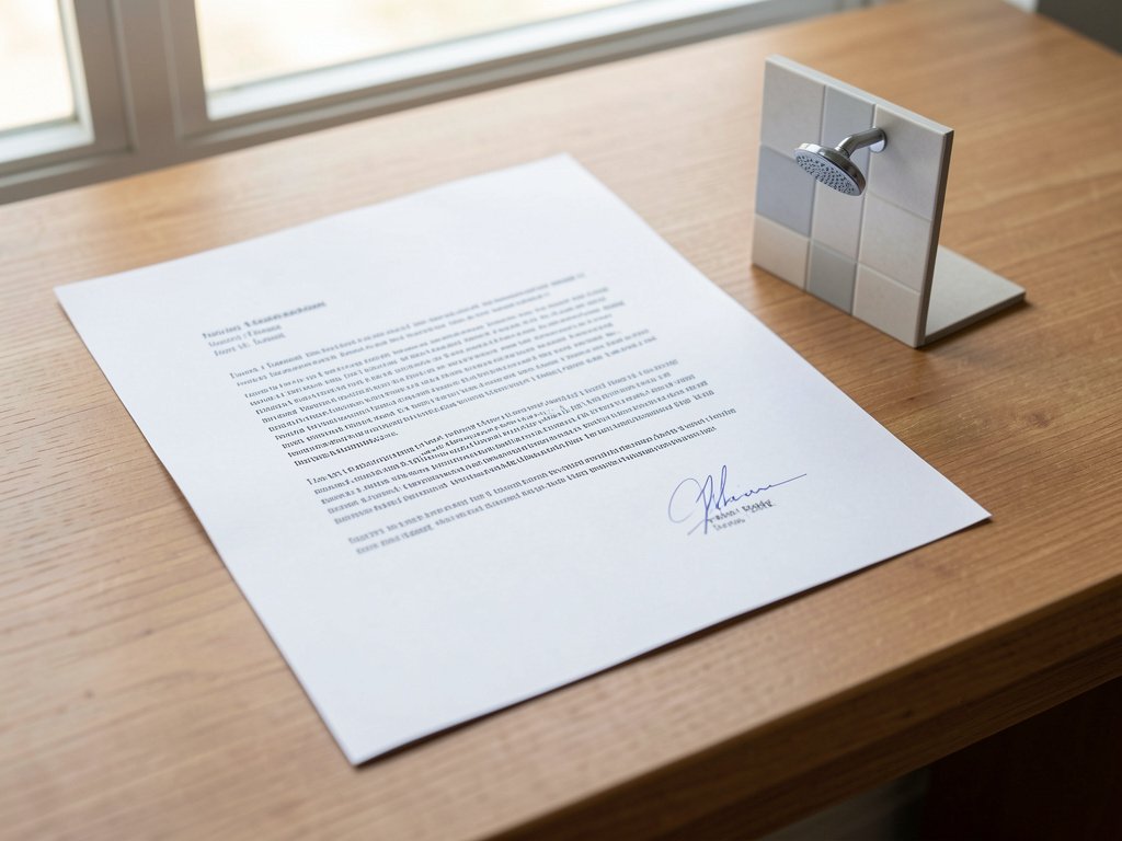 Lettre de demande de changement de baignoire en douche type